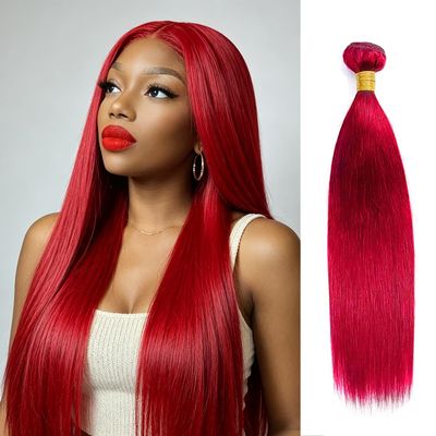 Human Hair Bundles 32 Inch Red Straight Hair Bundles,100 Gram/Bundle