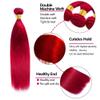 Human Hair Bundles 32 Inch Red Straight Hair Bundles,100 Gram/Bundle view 4
