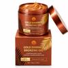 Gold Shimmer Tanning Gel | Browning Tan Accelerator | Non-Greasy, Water-Resistant with Carrot & Coconut Oil | Vitamin A & E For Moisture & Hydration | Made in Greece | 5 oz + Spatula view 1