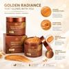 Gold Shimmer Tanning Gel | Browning Tan Accelerator | Non-Greasy, Water-Resistant with Carrot & Coconut Oil | Vitamin A & E For Moisture & Hydration | Made in Greece | 5 oz + Spatula view 3