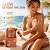 Gold Shimmer Tanning Gel | Browning Tan Accelerator | Non-Greasy, Water-Resistant with Carrot & Coconut Oil | Vitamin A & E For Moisture & Hydration | Made in Greece | 5 oz + Spatula view 4