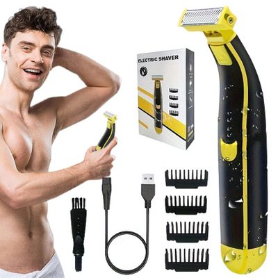 Electric Shaver for Men Wet and Dry Shower Facial Body Shavers Rotatable Full Body Waterproof Non-Slip USB Rechargeable 700mAh Travel Women Hair Removal Trimmer