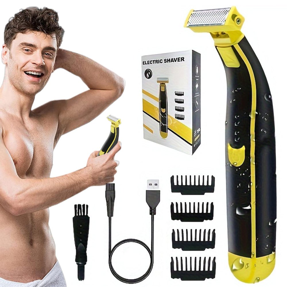 Electric Shaver for Men Wet and Dry Shower Facial Body Shavers Rotatable Full Body Waterproof Non-Slip USB Rechargeable 700mAh Travel Women Hair Removal Trimmer