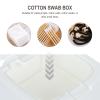 WRITWAA 2pcs Pp Cotton Swab Holder with Lid, Mini Square round Storage Containers for Makeup Balls and Cotton Swabs, Convenient Refill, Neatly Stacked, for Home and Bathroom Counter view 3