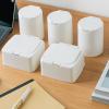 WRITWAA 2pcs Pp Cotton Swab Holder with Lid, Mini Square round Storage Containers for Makeup Balls and Cotton Swabs, Convenient Refill, Neatly Stacked, for Home and Bathroom Counter view 4