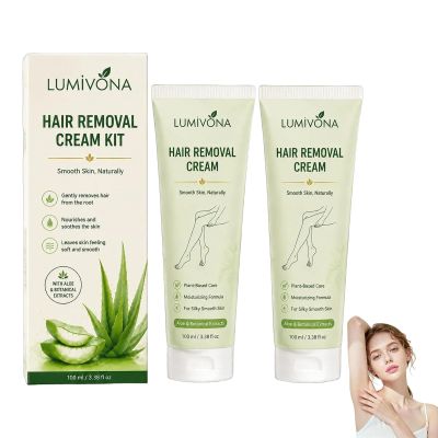 Lumivona Hair Removal Cream, 2026 New Natural Gentle Hair Removal Cream, Professional Hair Removal for Smooth Skin, Fast Acting for Women and Men (2 Pack)