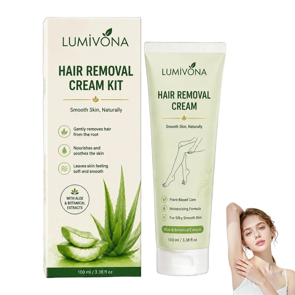 Lumivona Hair Removal Cream, 2026 New Natural Gentle Hair Removal Cream, Professional Hair Removal for Smooth Skin, Fast Acting for Women and Men (1 Pack)