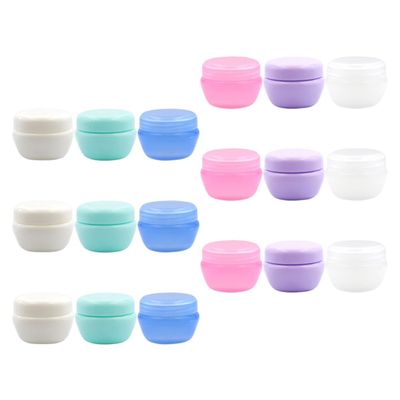 TOPPERFUN 18pcs Lightweight Reusable Pp Cosmetic Sub Package Jars with Lids for Travel and Camping, Empty Cream Containers for Facial Cream Storage