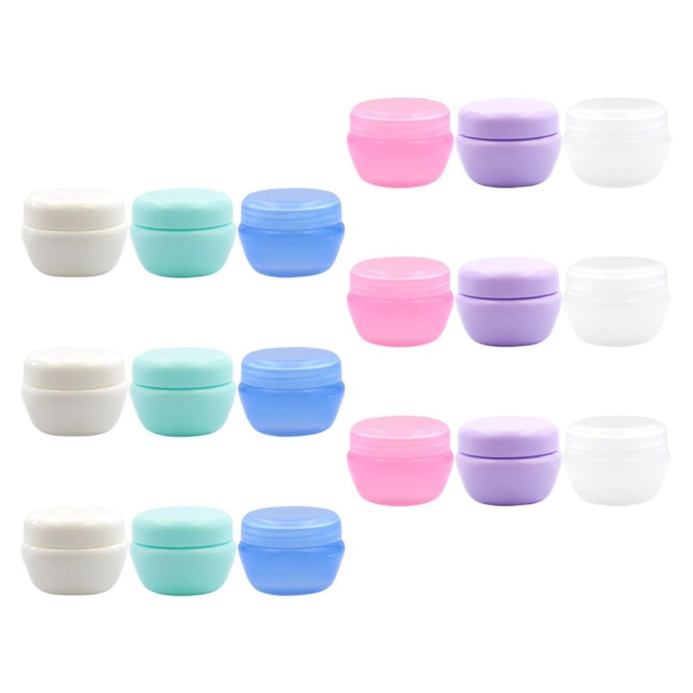 TOPPERFUN 18pcs Lightweight Reusable Pp Cosmetic Sub Package Jars with Lids for Travel and Camping, Empty Cream Containers for Facial Cream Storage