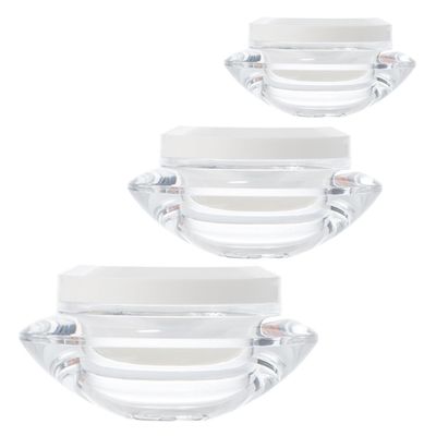 OHPHCALL 3pcs Acrylic Travel Containers for Creams Small Face Cream Jars 3g 7g 10g Refillable Cosmetic Bottles Protect from Sunlight Convenient to Clean for Travel Use