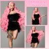 Tobeallo 32 Inch Pink Human Hair Wig Pink Body Wave 13x6 HD Lace Front Wigs view 2