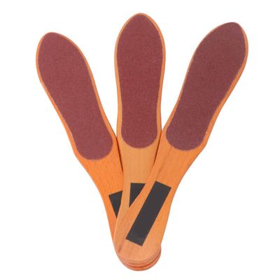 CVUTOVO Foot File Comfortable to Hold Double-Sided Bottle Shape Wooden 3pcs Pedicure Tools for Removing Hard Skin Foot Care Tool for Home and Professional Use