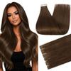 Full Shine Invisi Edge Tape in Hair Extensions, Dark Chestnut 20 Inch view 1