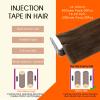 Full Shine Invisi Edge Tape in Hair Extensions, Dark Chestnut 20 Inch view 2