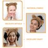 Lurrose 3 Pcs Khaki Bear Ears Headbands for Women, Elastic Design Fabric Makeup and Spa Hairbands, Simple to Wear Face Washing Hairbands for Spa and Makeup view 3