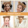 Lurrose 3 Pcs Khaki Bear Ears Headbands for Women, Elastic Design Fabric Makeup and Spa Hairbands, Simple to Wear Face Washing Hairbands for Spa and Makeup view 4