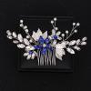 GFHSKRPL Crystal Hair Comb Bridal Headwear Wedding Accessories Handmade Leaf Pearl Ladies Clips view 2