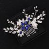GFHSKRPL Crystal Hair Comb Bridal Headwear Wedding Accessories Handmade Leaf Pearl Ladies Clips view 3