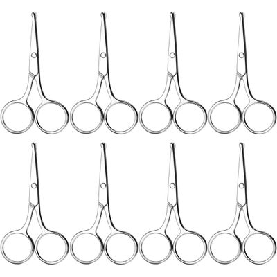 2026 New 8 Pack Small Round Tip Scissors - Professional Grooming for Hair,Eyebrows,Nose Hair & Mustache small grooming scissors