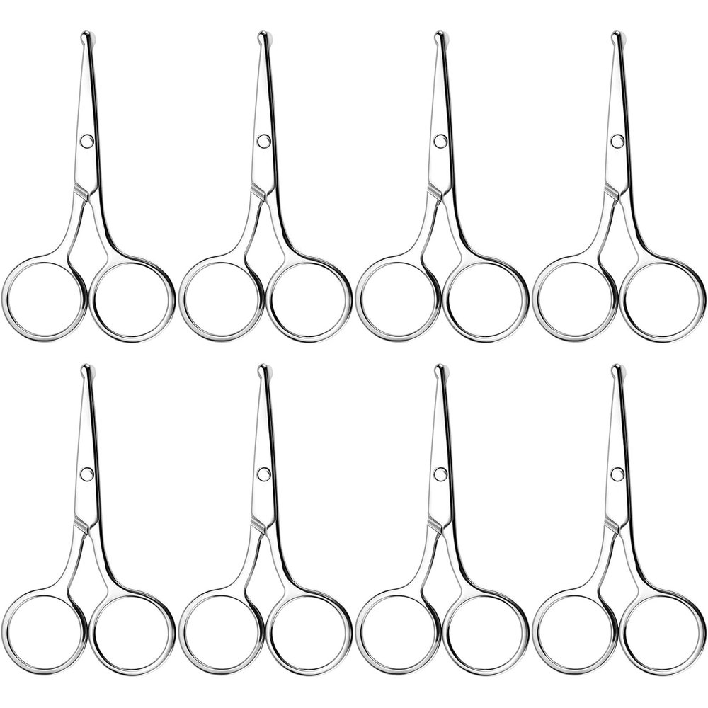 2026 New 8 Pack Small Round Tip Scissors - Professional Grooming for Hair,Eyebrows,Nose Hair & Mustache small grooming scissors