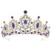 TOMETURE Delicate Blue Crystal Wedding Headband for Women, Alloy Bridal Crown Hair Accessory, Easy to Wear and Take, for Photo Shoots and Engagement view 1