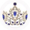 TOMETURE Delicate Blue Crystal Wedding Headband for Women, Alloy Bridal Crown Hair Accessory, Easy to Wear and Take, for Photo Shoots and Engagement view 3