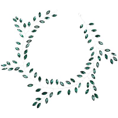 FOYTOKI Green Rhinestone Head Chain Hair Accessory for Women, Wedding and Birthday Use, Made of Zinc Alloy, Not Easy to Deform or Break, Delicate and Charming Festival Head Jewelry