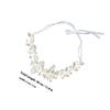 BUTIFULSIC Golden Alloy Bridal Headband with Leaf Shape and Pearl Accents for Weddings and Proms, Elegant Hair Jewelry for Women view 2
