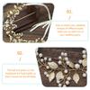 BUTIFULSIC Golden Alloy Bridal Headband with Leaf Shape and Pearl Accents for Weddings and Proms, Elegant Hair Jewelry for Women view 3