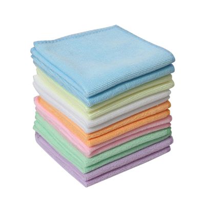 Toddmomy 50pcs Microfiber Face and Hand Towels 140g Square Cleaning Kerchiefs Delicate Stitching, Portable and Fade Resistant for Home and Travel Use Color
