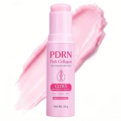 OVRENA Collagen Plumping Balm Stick with Volufiline, Pink Multi Balm for Face Eyes Lips Neck, Firming Hydrating Stick for Fine Lines
