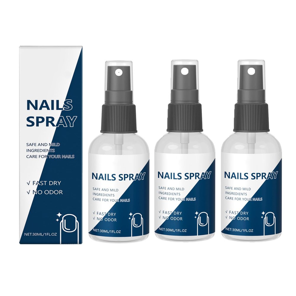 Nourishing Nail Repair Spray, Nail Care Treatment Spray, Safe Mild Ingredients, Keeps Feet Fresh & Dry All Day for All Nail Types (3 Pcs)