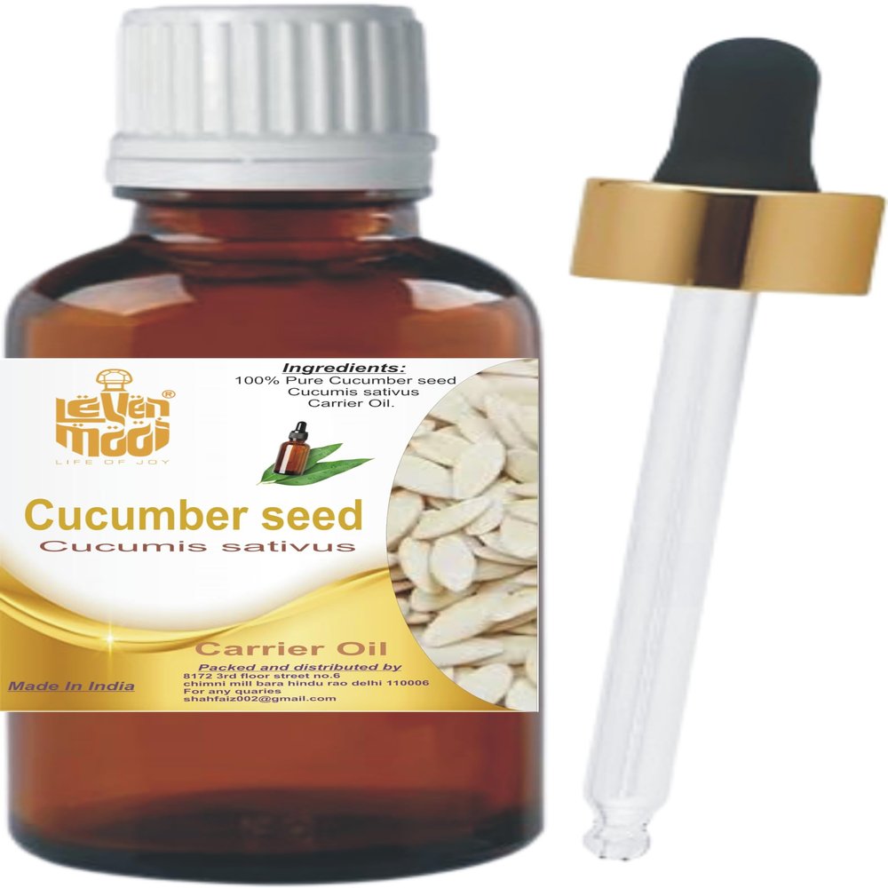LEVENMOOI Cucumber Seed (Cucumis sativus) Carrier Oil 100ml for Premium Quality Multipurpose use Carrier Oil Glass Bottle with Dropper