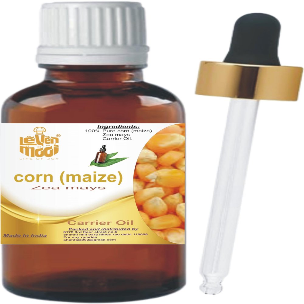 LEVENMOOI Corn (Maize) (Zea mays) Carrier Oil 100ml for Premium Quality Multipurpose use Carrier Oil Glass Bottle with Dropper