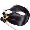 Straight Bundles Human Hair 24 26 28 30 Inch, 100% Unprocessed Virgin Human Hair Weave Bundles Straight, Sew In Hair Extensions Real Human Hair Glossy Hair Bundles 400g/Pack Double Weft Black Color view 3