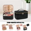 SRJUSV Large Capacity PU Waterproof Toiletry Storage Bag Women's Travel Portable Cosmetics For Women Men to Travel(Black) view 2