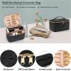 SRJUSV Large Capacity PU Waterproof Toiletry Storage Bag Women's Travel Portable Cosmetics For Women Men to Travel(Black) view 4