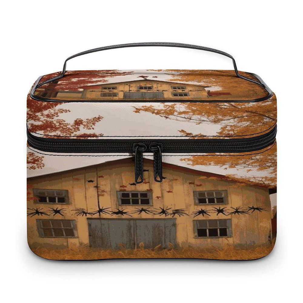FodPand Fall Country Barn Makeup Bag Toiletry Bag Cosmetic Bags