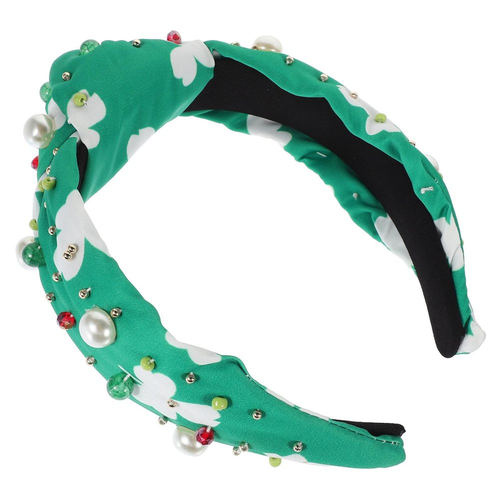 CATIEBYE St Patrick Hairband Green Shamrock Headband Lightweight Adjustable Cloth Headband for Festival Celebrations and Parties Holiday Hair Accessories