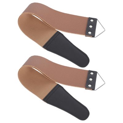 HONMEET 2pcs Dual-sided Razor Sharpening Strap Tool for Manual Razor Strop Use for Home and Barber Shop Final Sharpening and Smoothing Random Color