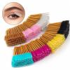 Disposable Mascara Wands 400 Pcs Disposable Golden Rod Mascara Brush Mini Eyelashes Eyebrow Comb False Eye Lashes Extension Applicator Beauty Makeup Tools(Brown) view 3