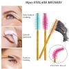 Disposable Mascara Wands 400 Pcs Disposable Golden Rod Mascara Brush Mini Eyelashes Eyebrow Comb False Eye Lashes Extension Applicator Beauty Makeup Tools(Brown) view 4