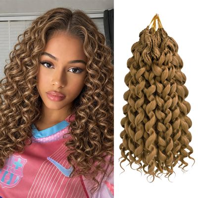 YUFEIHE GoGo Curl Crochet Hair for Black Women 14 Inch 27# 8 Packs