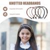 Cabilock 5pcs Knotted Leather Headbands for Women Thin Lightweight Headbands to Securely Hold Hairstyle Stylish Fashionable Hair Accessories for Everyday Wear view 3