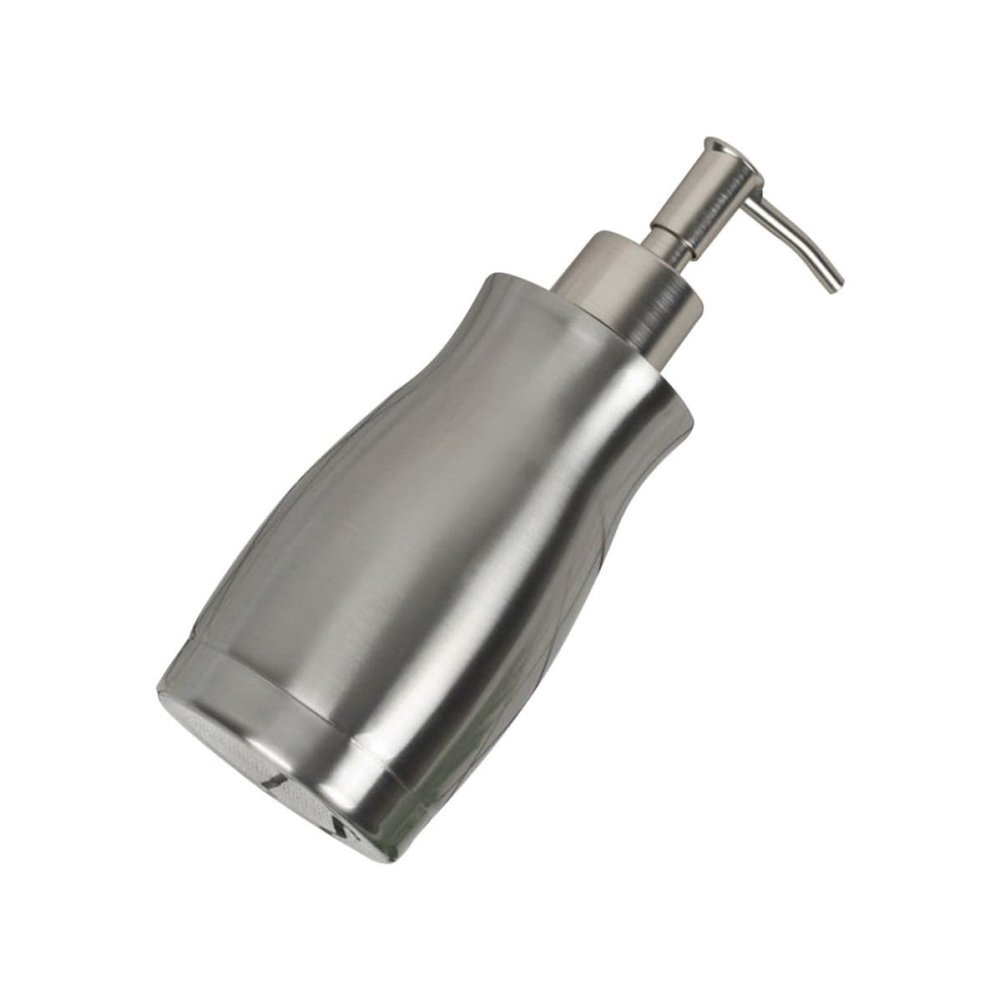 VOSAREA 400ml Stainless Steel Lotion Dispenser Pump Bottle for Home and Hotel Use, Easy to Refill with Long Serving Time, Simple Fashion Design Silver Pump Bottle for Shower Gel and Hand