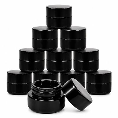 480 Pack 5ml Thick Black UV Protection Small Glass Jars with Lids