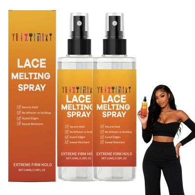 Lace Melting Spray for Wigs, Extreme Hold Invisible Lace Melt Spray, Fast Drying No Residue Wig Adhesive Spray, Natural Hairline Matte Finish, Gentle on Skin & Lace, Lasting Quality (2 Bottles)