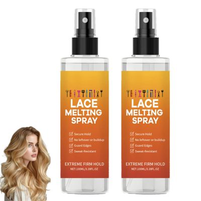 Happyep Lace Melting Spray for Wigs Extra Strong Hold Lace Bond Spray for a Seamless, Wig Melting Spray for Frontals & Closure, Invisible Matte Finish Hold (2pcs)