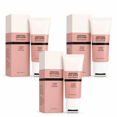Retinal Collagen Gua Sha Neck Cream,3Pack Lifting & Firming Neck Cream, Retinol Collagen Massage Roller for Neck & Jawline