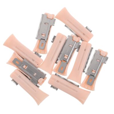 DIYEAH Electric Eyebrow Razor Blades Replacement Parts Orange Abs and Stainless Steel Material 10pcs with Universal Compatibility and Efficient Cutting Technology for Home and Travel